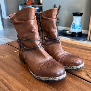 Clarks leather zip boots, size 10 women